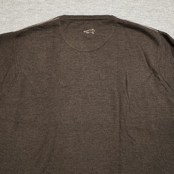 Horny Toad Mens XL Merino Wool Brown Sweater Striped Sides Pullover Long Sleeve - Picture 5 of 11